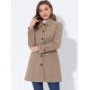 imageAllegra K Womens Peter Pan Collar Overcoat Single Breasted Pockets Winter Long CoatSolid Light Brown