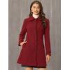 imageAllegra K Womens Peter Pan Collar Overcoat Single Breasted Pockets Winter Long CoatSolid Red