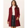 imageAllegra K Womens Peter Pan Collar Overcoat Single Breasted Pockets Winter Long CoatSolid Red