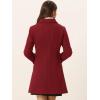 imageAllegra K Womens Peter Pan Collar Overcoat Single Breasted Pockets Winter Long CoatSolid Red