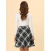 imageAllegra K Womens Plaids Vintage Tartan Elastic Waist Knee Length ALine SkirtBlack