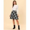 imageAllegra K Womens Plaids Vintage Tartan Elastic Waist Knee Length ALine SkirtBlack