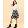imageAllegra K Womens Plaids Vintage Tartan Elastic Waist Knee Length ALine SkirtBlack