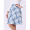 imageAllegra K Womens Plaids Vintage Tartan Elastic Waist Knee Length ALine SkirtBlue Beige
