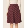imageAllegra K Womens Plaids Vintage Tartan Elastic Waist Knee Length ALine SkirtBurgundy