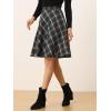 imageAllegra K Womens Plaids Vintage Tartan Elastic Waist Knee Length ALine SkirtDark Grey