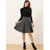 imageAllegra K Womens Plaids Vintage Tartan Elastic Waist Knee Length ALine SkirtDark Grey