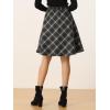 imageAllegra K Womens Plaids Vintage Tartan Elastic Waist Knee Length ALine SkirtDark Grey