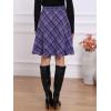 imageAllegra K Womens Plaids Vintage Tartan Elastic Waist Knee Length ALine SkirtDark Purple