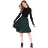 imageAllegra K Womens Plaids Vintage Tartan Elastic Waist Knee Length ALine SkirtGreen