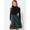 imageAllegra K Womens Plaids Vintage Tartan Elastic Waist Knee Length ALine SkirtGreen