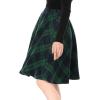 imageAllegra K Womens Plaids Vintage Tartan Elastic Waist Knee Length ALine SkirtGreen