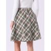 imageAllegra K Womens Plaids Vintage Tartan Elastic Waist Knee Length ALine SkirtGreen Beige
