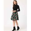 imageAllegra K Womens Plaids Vintage Tartan Elastic Waist Knee Length ALine SkirtGreen Red