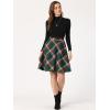 imageAllegra K Womens Plaids Vintage Tartan Elastic Waist Knee Length ALine SkirtGreen Red