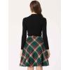 imageAllegra K Womens Plaids Vintage Tartan Elastic Waist Knee Length ALine SkirtGreen Red