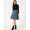 imageAllegra K Womens Plaids Vintage Tartan Elastic Waist Knee Length ALine SkirtGrey Blue