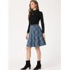 imageAllegra K Womens Plaids Vintage Tartan Elastic Waist Knee Length ALine SkirtGrey Blue