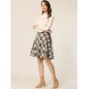 imageAllegra K Womens Plaids Vintage Tartan Elastic Waist Knee Length ALine SkirtKhaki