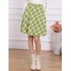imageAllegra K Womens Plaids Vintage Tartan Elastic Waist Knee Length ALine SkirtLight Green