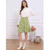 imageAllegra K Womens Plaids Vintage Tartan Elastic Waist Knee Length ALine SkirtLight Green
