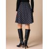 imageAllegra K Womens Plaids Vintage Tartan Elastic Waist Knee Length ALine SkirtNavy Blue