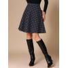 imageAllegra K Womens Plaids Vintage Tartan Elastic Waist Knee Length ALine SkirtNavy Blue
