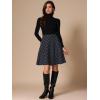 imageAllegra K Womens Plaids Vintage Tartan Elastic Waist Knee Length ALine SkirtNavy Blue