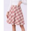 imageAllegra K Womens Plaids Vintage Tartan Elastic Waist Knee Length ALine SkirtPink Beige