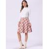 imageAllegra K Womens Plaids Vintage Tartan Elastic Waist Knee Length ALine SkirtPink Beige