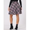 imageAllegra K Womens Plaids Vintage Tartan Elastic Waist Knee Length ALine SkirtPurple Black