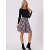imageAllegra K Womens Plaids Vintage Tartan Elastic Waist Knee Length ALine SkirtPurple Black