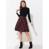 imageAllegra K Womens Plaids Vintage Tartan Elastic Waist Knee Length ALine SkirtRed