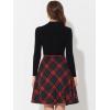 imageAllegra K Womens Plaids Vintage Tartan Elastic Waist Knee Length ALine SkirtRed