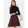 imageAllegra K Womens Plaids Vintage Tartan Elastic Waist Knee Length ALine SkirtRed