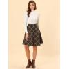 imageAllegra K Womens Plaids Vintage Tartan Elastic Waist Knee Length ALine SkirtSeal Brown