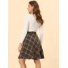 imageAllegra K Womens Plaids Vintage Tartan Elastic Waist Knee Length ALine SkirtSeal Brown