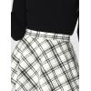 imageAllegra K Womens Plaids Vintage Tartan Elastic Waist Knee Length ALine SkirtWhite
