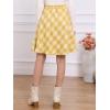 imageAllegra K Womens Plaids Vintage Tartan Elastic Waist Knee Length ALine SkirtYellow