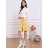 imageAllegra K Womens Plaids Vintage Tartan Elastic Waist Knee Length ALine SkirtYellow