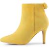 imageAllegra K Womens Pointed Toe Stiletto Heel Ankle BootsYellow