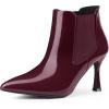 imageAllegra K Womens Pointed Toe Stiletto Heels Chelsea Ankle BootiesBurgundy
