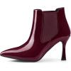 imageAllegra K Womens Pointed Toe Stiletto Heels Chelsea Ankle BootiesBurgundy