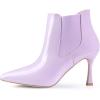 imageAllegra K Womens Pointed Toe Stiletto Heels Chelsea Ankle BootiesLight Purple