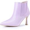 imageAllegra K Womens Pointed Toe Stiletto Heels Chelsea Ankle BootiesLight Purple
