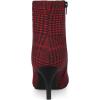 imageAllegra K Womens Pointed Toe Stiletto Heels Houndstooth Ankle BootiesRed Black