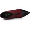 imageAllegra K Womens Pointed Toe Stiletto Heels Houndstooth Ankle BootiesRed Black