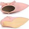 imageAllegra K Womens Pointy Toe Bow Stiletto Heel Ankle BootsPink