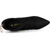 imageAllegra K Womens Pointy Toe Slouch Back Zipper Stiletto Heel Ankle BootsBlack