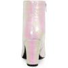 imageAllegra K Womens Round Toe Block Heels Sequin Ankle BootsBling White